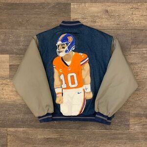 Vintage 1990s Denver Broncos Bo Nix Hand Painted Jacket